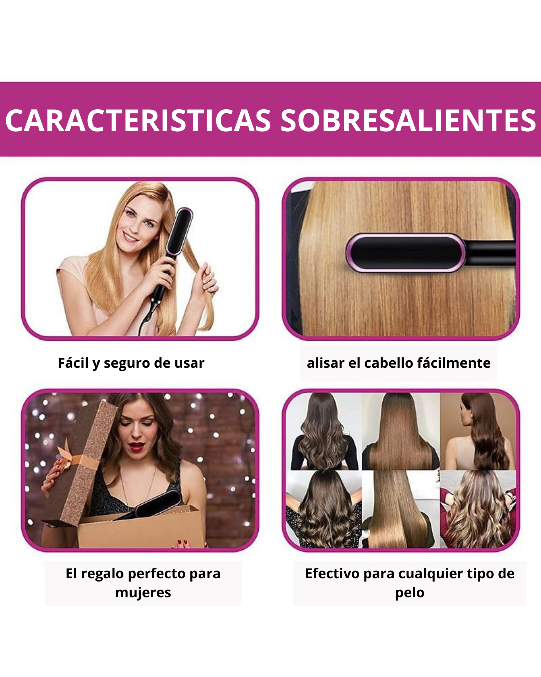 Cepillo Plancha Secador 2 en 1 Alisador