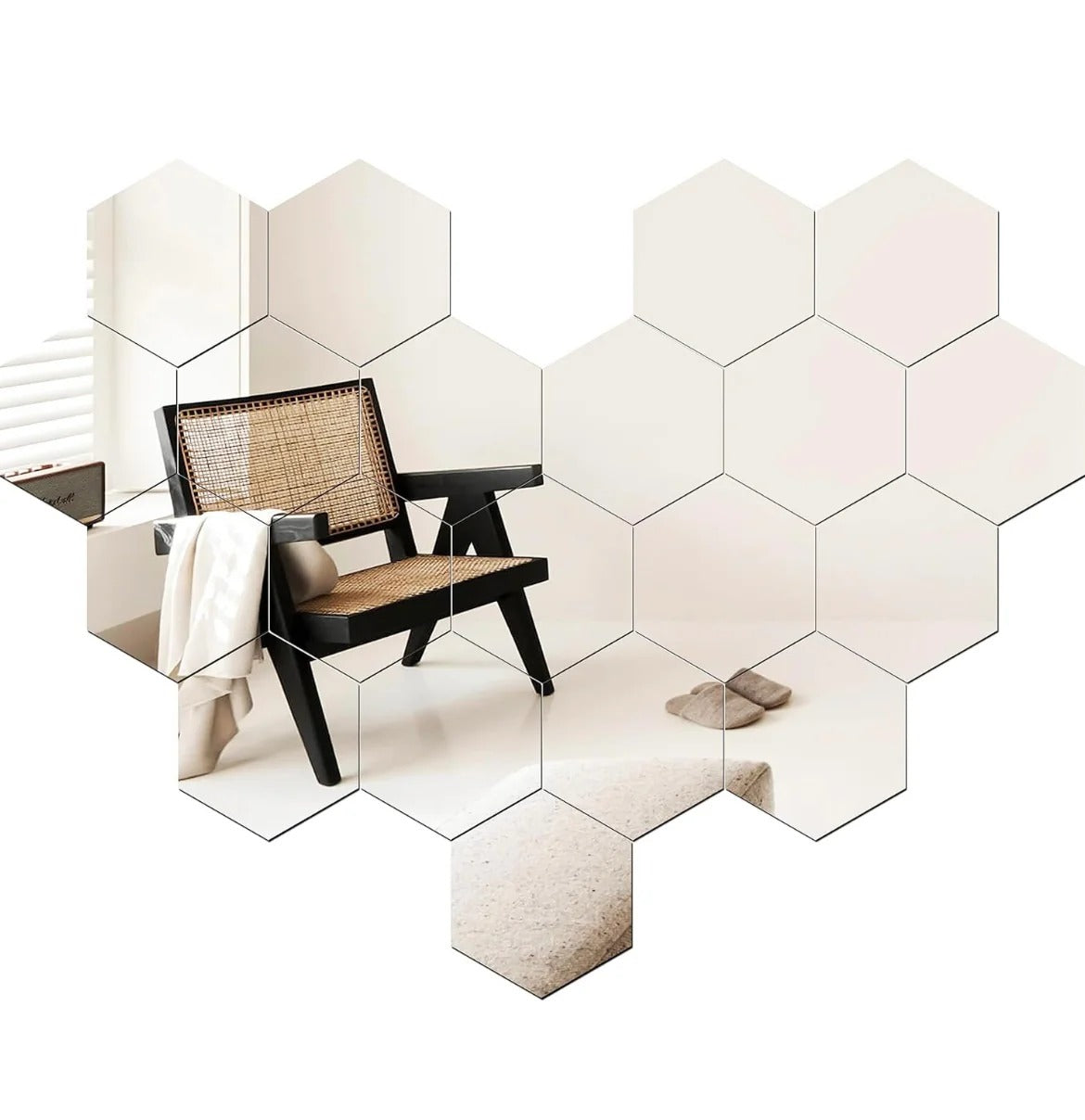 ESPEJOS HEXAGONALES POR 12 UNIDADES