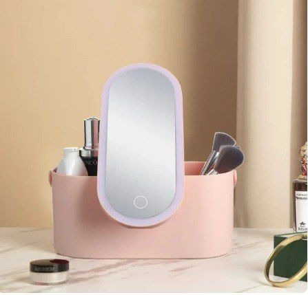 Organizador de maquillaje con espejo led